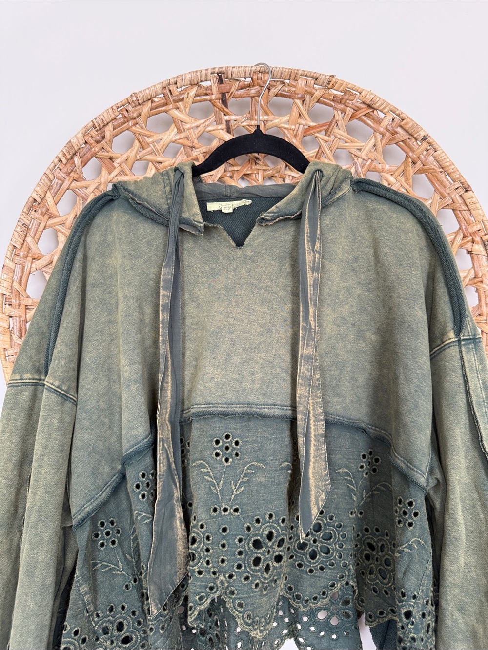 Oli & Hali Olive Green Distressed Sweatshirt